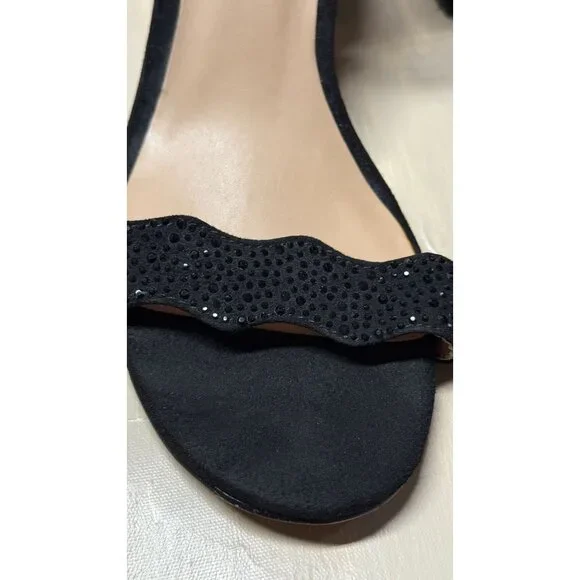 INC Womens Hadwin2 Black Bling Ankle Strap Pave Crystal Heel Sandals Size 8.5 - Picture 10 of 10